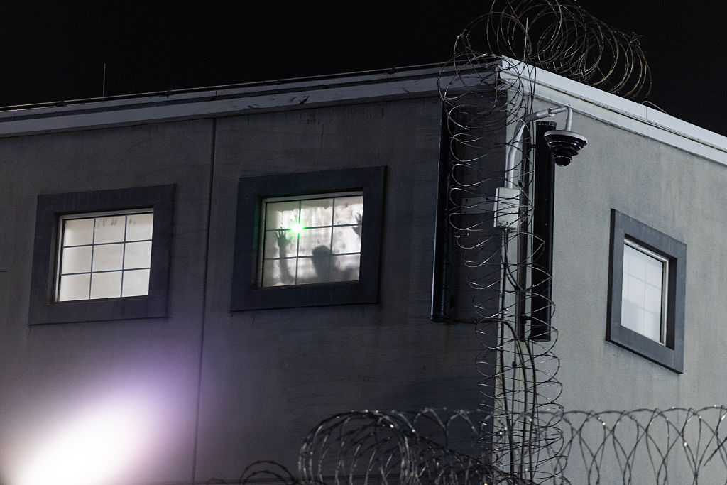 Immigration Advocates Demonstrate And Clash With Officers Outside Delaney Hall Detention Facility In Newark Controversy Surrounds Conditions and Alleged Hunger Strike at ICE Detention Center