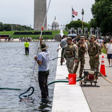 207fde25-2c41-40e8-bc93-04f482647eac Algae and Paint Problems Plague Lincoln Memorial Reflecting Pool Renovation