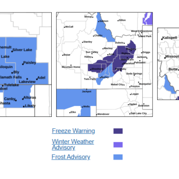 Unusual Cold Weather Impacting Western U.S., Prompts Multiple Alerts