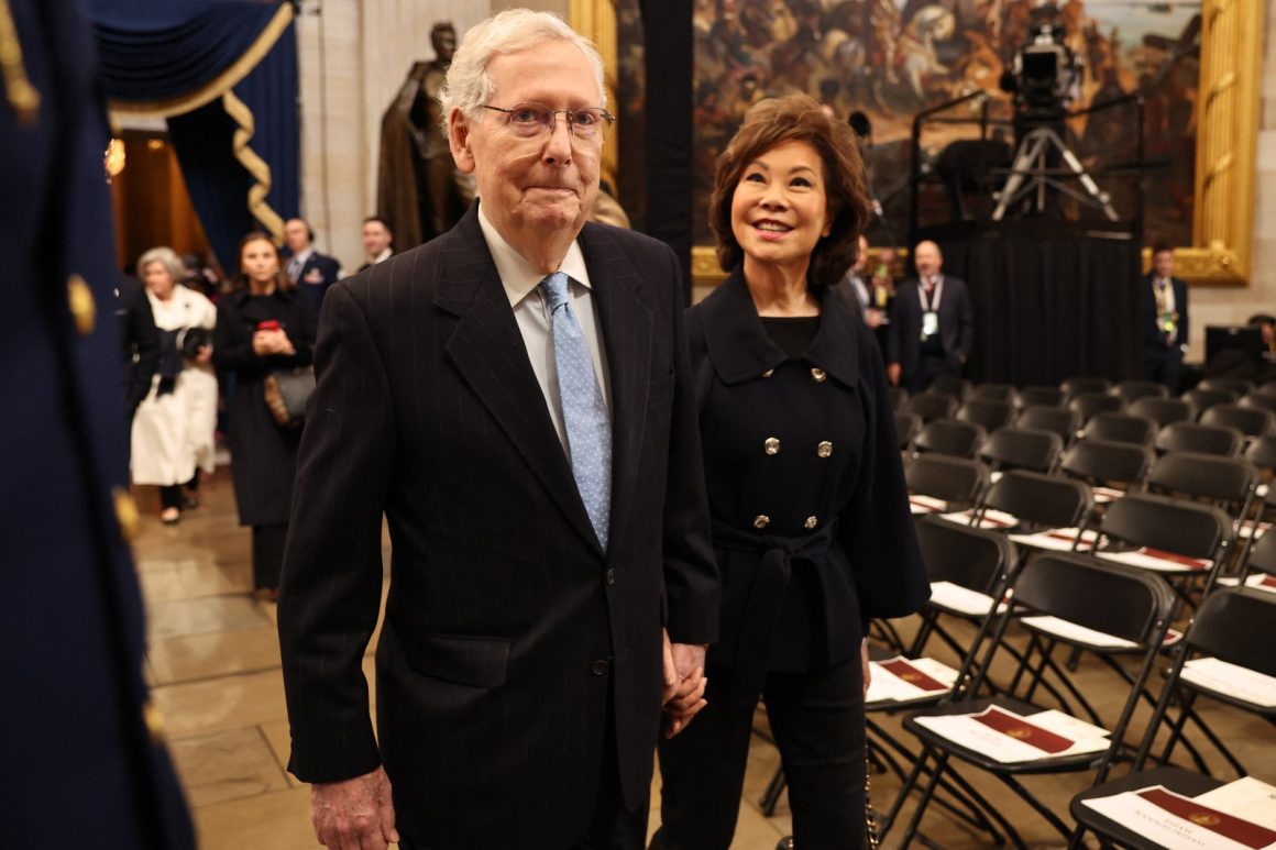Elaine Chao Returns to U.S. Amid Concerns Over Mitch McConnell’s Health
