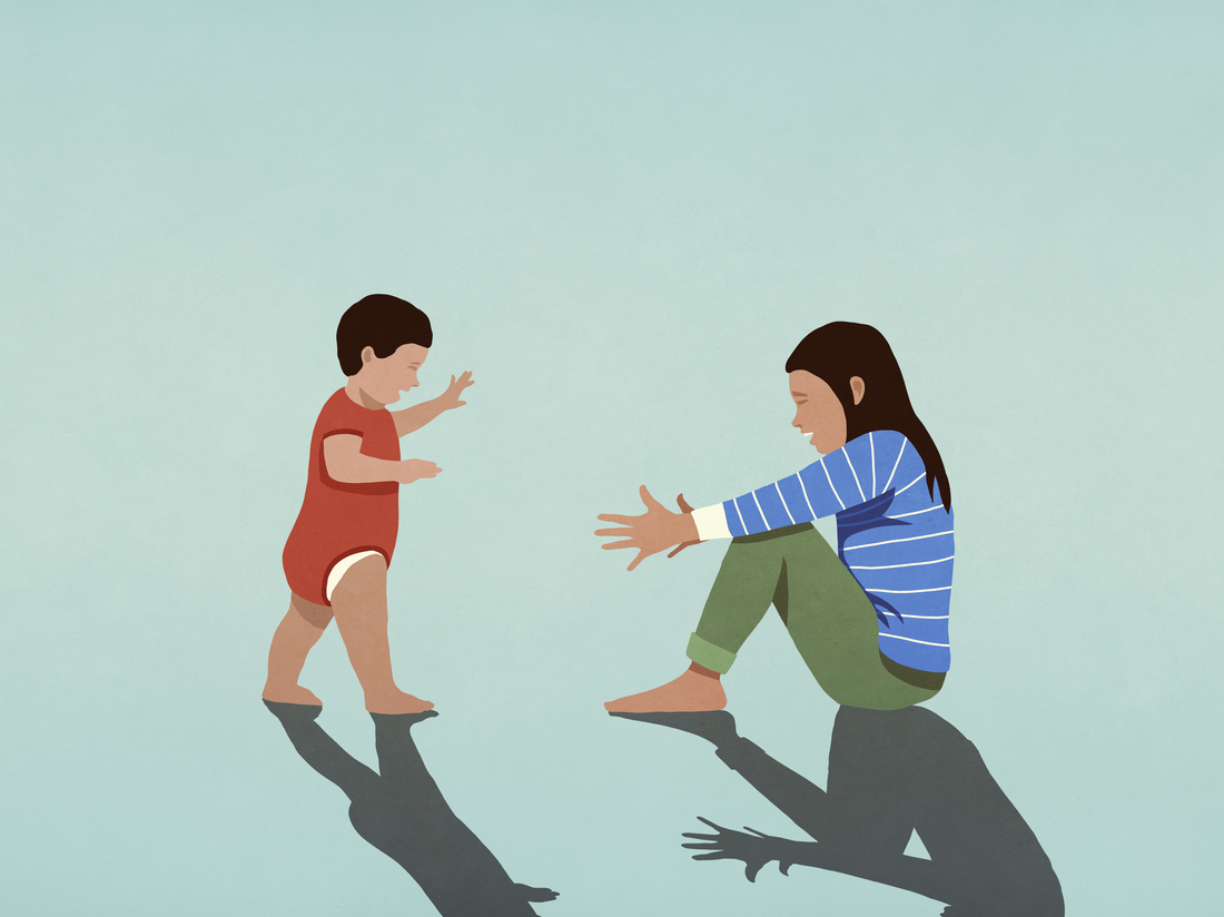 Baby taking first steps toward mother with arms outstretched How Sibling Birth Order May Impact Identity and Sexuality