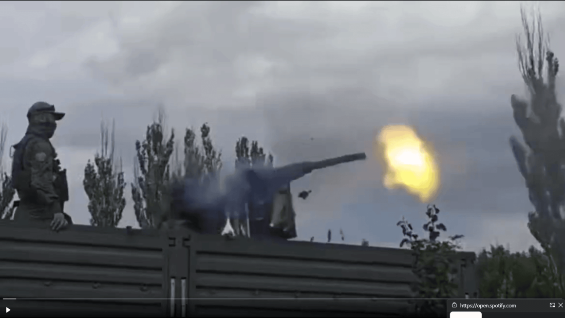 Viral Video Shows Russian Soldier Losing Control of Heavy Machine Gun