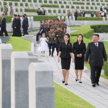 Kim Jong Un and Daughter Ju Ae Attend War Memorials