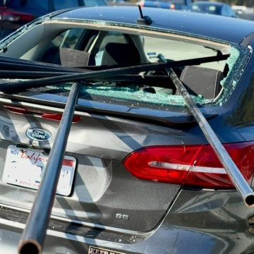 Driver Escapes Injury as Metal Pipes Shatter Windshield on California Highway