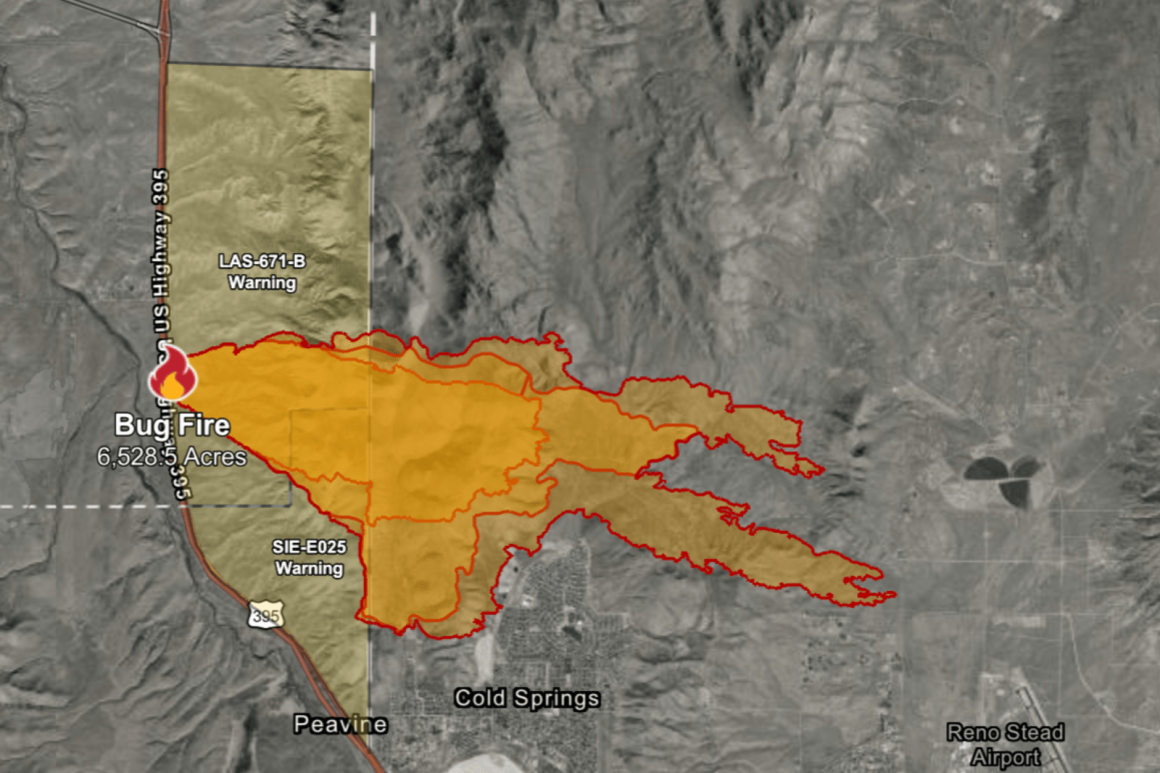 Bug Fire Threatens California and Nevada Communities