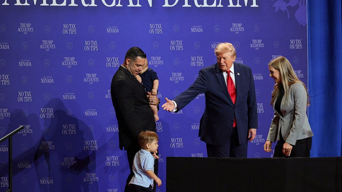 President Trump’s Lighthearted Interaction with Toddler at Nevada Event