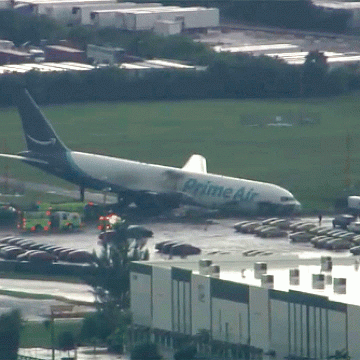 Emergency Response at Miami Airport After Amazon Plane Incident