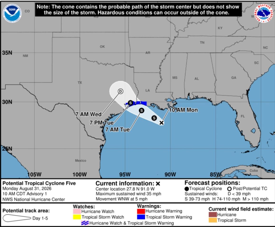 Heavy Rain and Flood Risks as Tropical Rainstorm Hits Gulf Coast