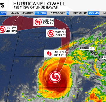 Hurricane Lowell Approaches Hawaii with Powerful Winds