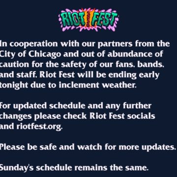Riot Fest Adjusts Saturday Schedule Due to Weather Concerns