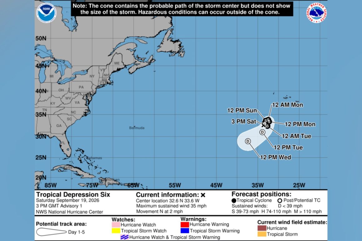 Tropical Depression Six Forms in Atlantic Amid Quiet Hurricane Season