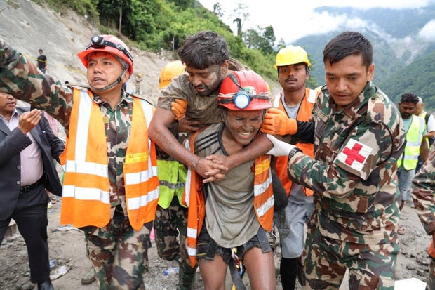 f618c294-8755-4cbe-9340-3b1cfcb6e2ae Survivors Rescued from Nepal Hydropower Tunnel After Devastating Floods